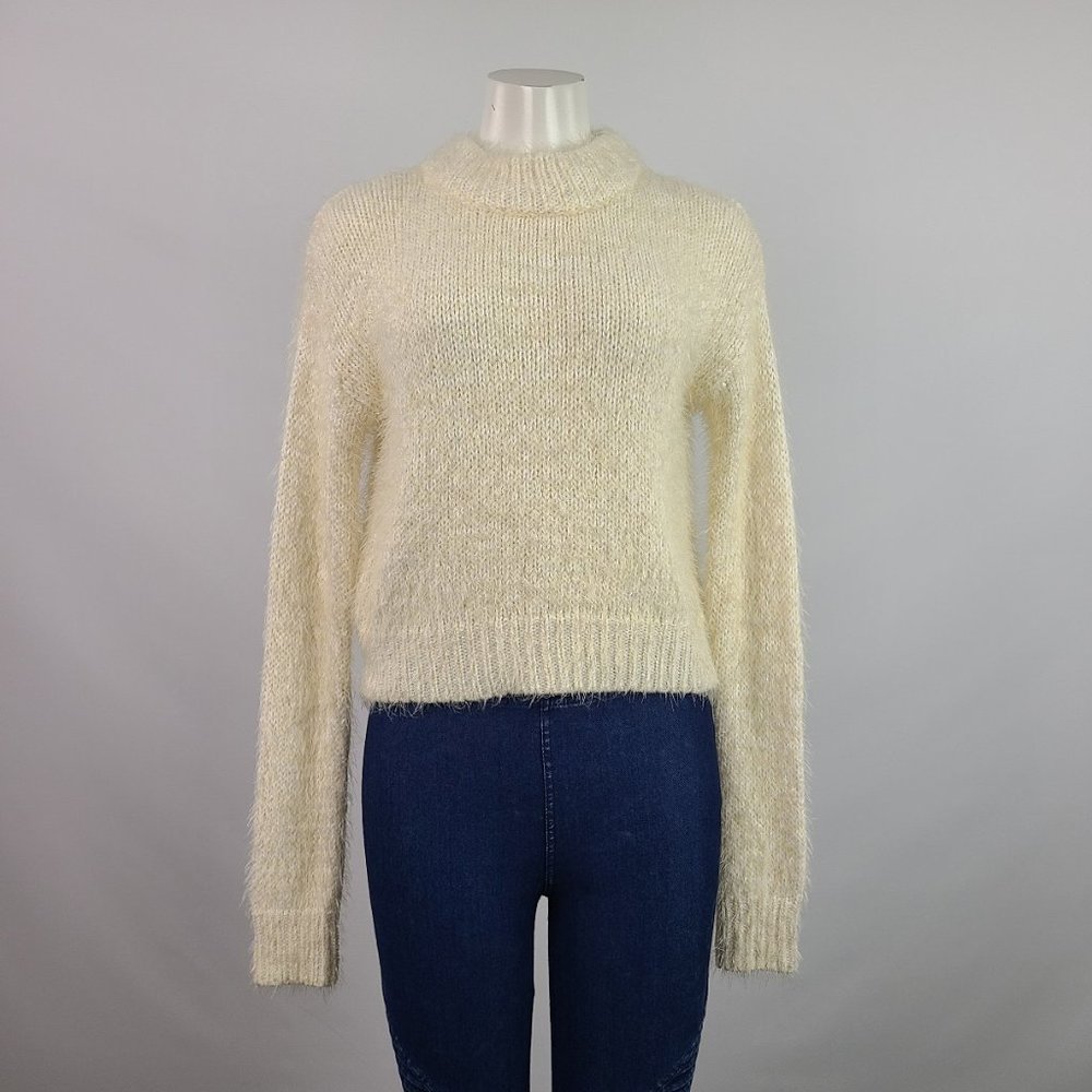Silence + Noise Eyelash Knit Cream Sweater Size M